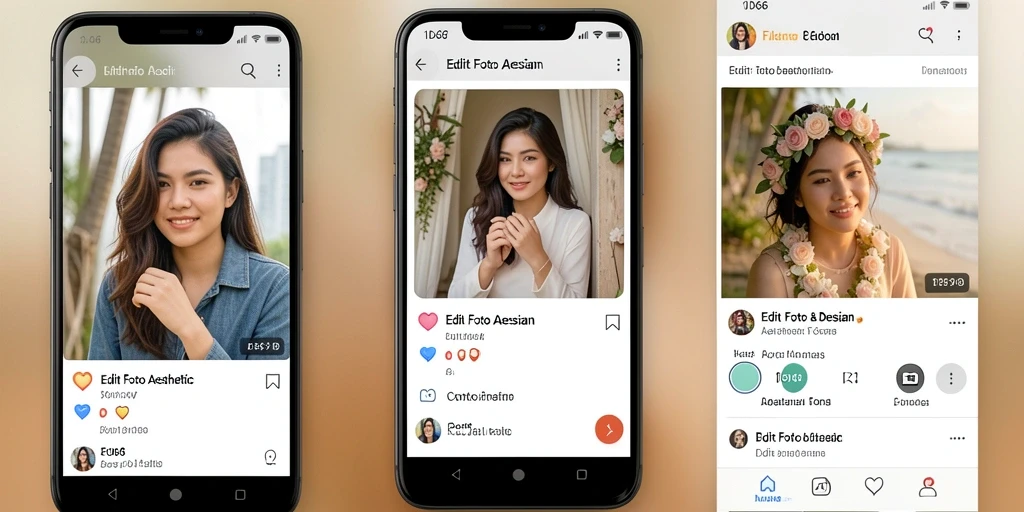 Tampilan antarmuka ID66 dengan fitur Edit Foto Aesthetic yang menarik.