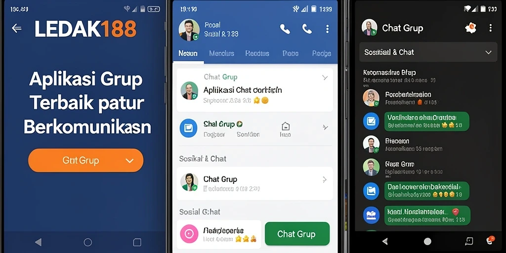Antarmuka LEDAK188 yang menarik dan fungsional untuk Chat Grup.