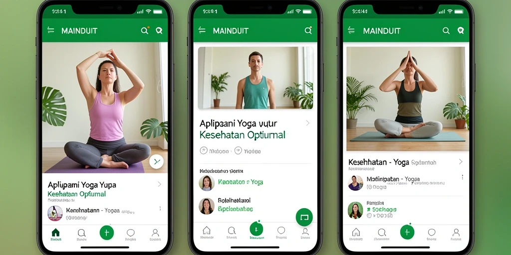 Tampilan antarmuka MAINDUIT yang memudahkan praktik Yoga.