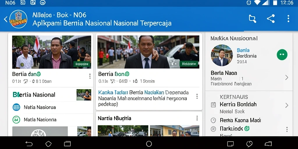 Antarmuka N06 menampilkan berita terkini dengan mudah dibaca.