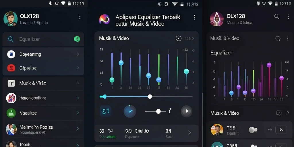 Tampilan antarmuka OLX128 dengan pengaturan Equalizer yang intuitif.